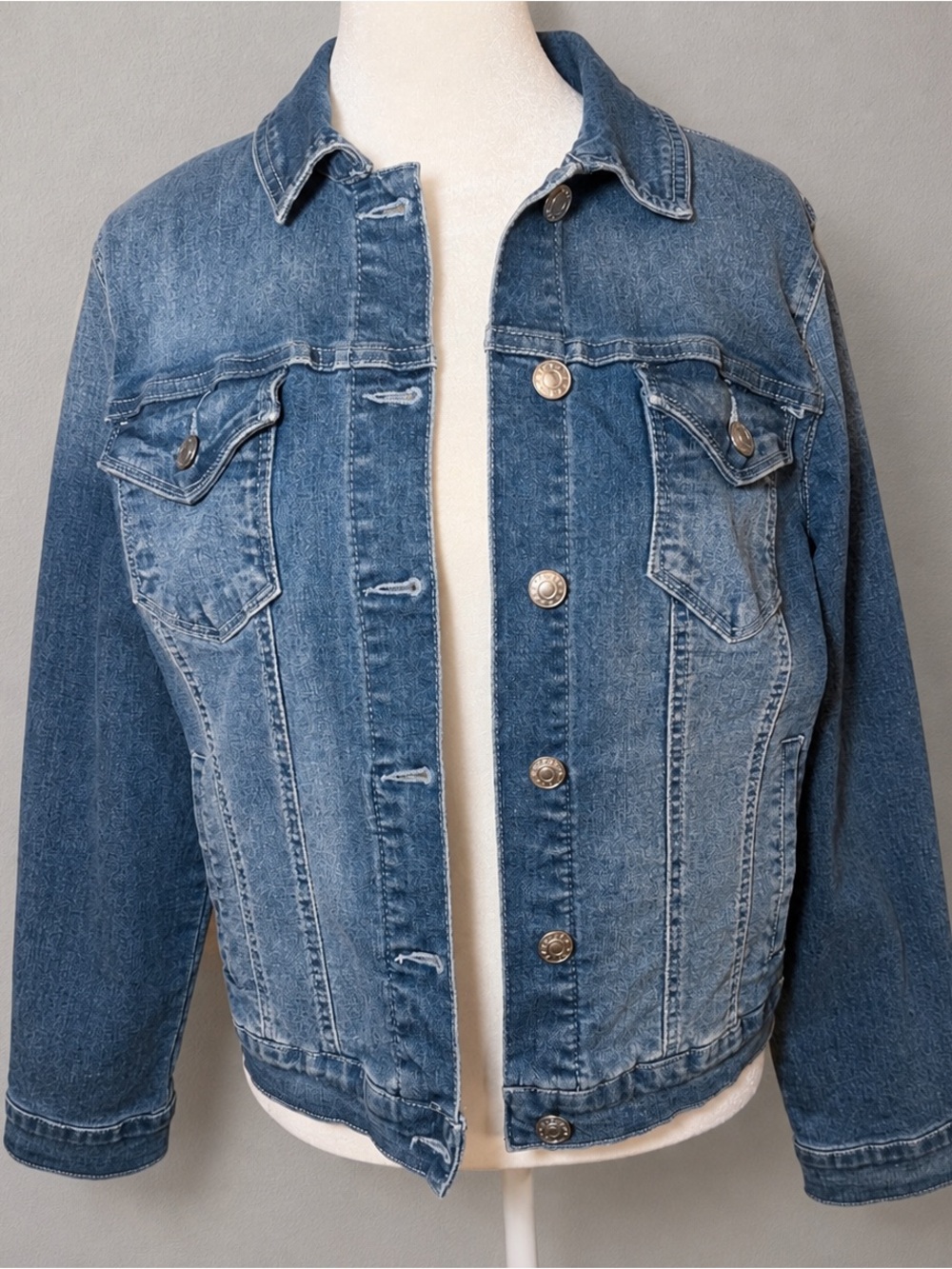 Curve  Appeal Denim  Jacket Women’s  Medium  M  Blue  Button Front